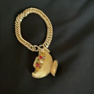 Gold toned Bracelet with Colorful Charms